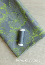 Tissu popeline de viscose imprimée Panache - Gris Sulfure ou Mauve