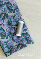 Tissu popeline de viscose imprimée Panache - Gris Sulfure ou Mauve