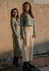 Tissu popeline de viscose imprimée Panache - Gris Sulfure ou Mauve