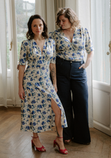 Tissu popeline de viscose imprimée Abstract Rose - Plusieurs coloris