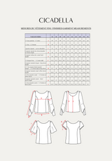 Patron couture blouse Cicadella / PDF (A4, A3, A0, US Letter) - Cadres, Calques par Taille, Vidéoprojection
