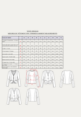 Patron couture veste Ispahan / PDF (A4, A3, A0, US Letter) - Cadres, Calques par Taille, Vidéoprojection