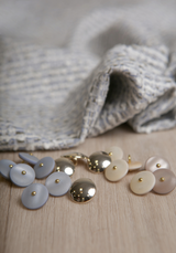 Tissu tweed léger - Ecru ou Bleu Gris