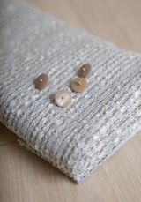 Tissu tweed léger - Ecru ou Bleu Gris