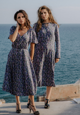 Panache printed viscose poplin fabric - Sulphur Grey or Mauve