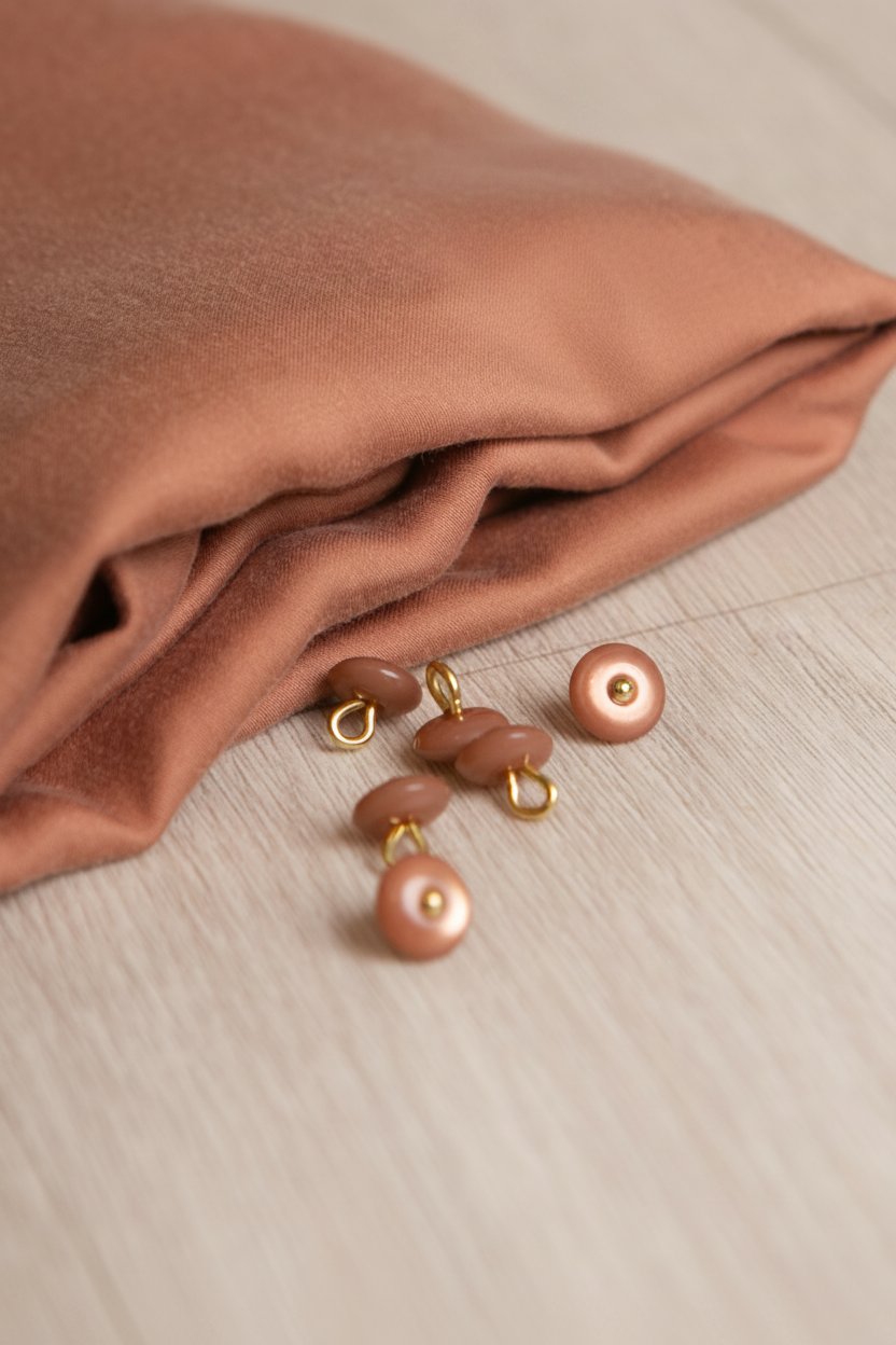 Lot De 12 Boutons Vintage Rose Camaïeu Motif Vague - Diamètre 1,8 Cm - Réf. 2027 - Occasion France