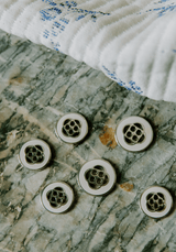 Bouton Poppy Blanc Argent 15 et 18 mm - Maison Fauve