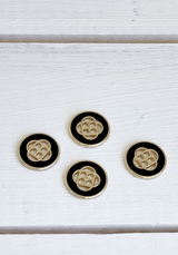 Bouton Poppy Noir Doré 15 mm ou 18mm - Maison Fauve