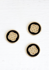 Bouton Poppy Noir Doré 15 mm ou 18mm - Maison Fauve