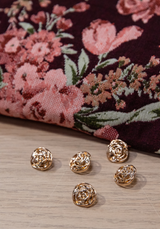 Bouton fleur Rose doré - 15 ou 21 mm