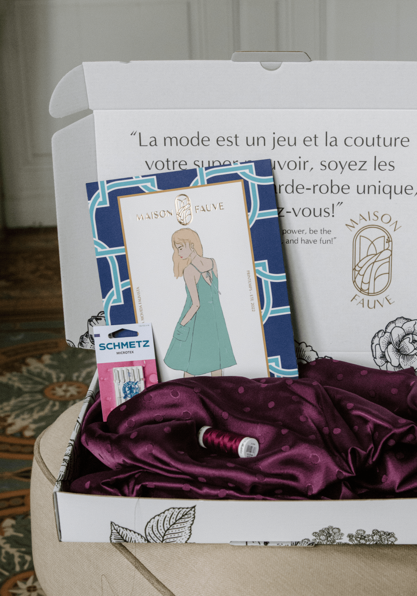 Box couture nuisette Saint - Valentin - Patron Paola et Jacquard Lucente - Maison Fauve