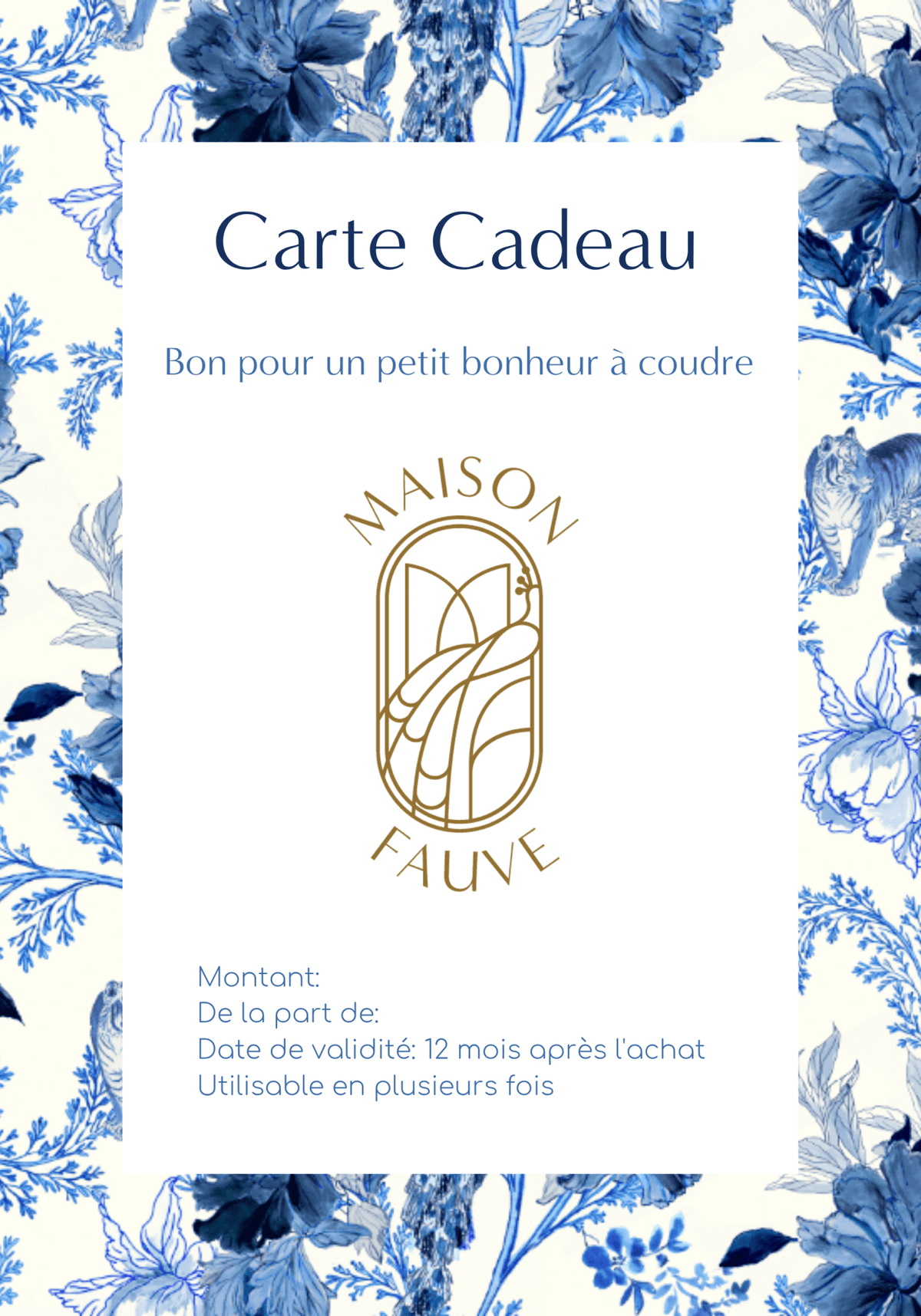 Carte cadeau couture Maison Fauve - Maison Fauve