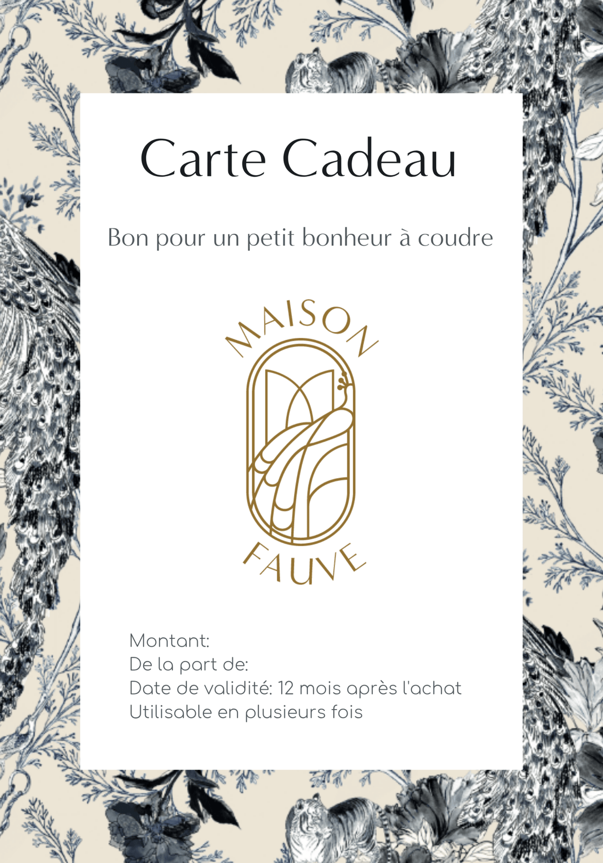 Carte cadeau couture Maison Fauve - Maison Fauve