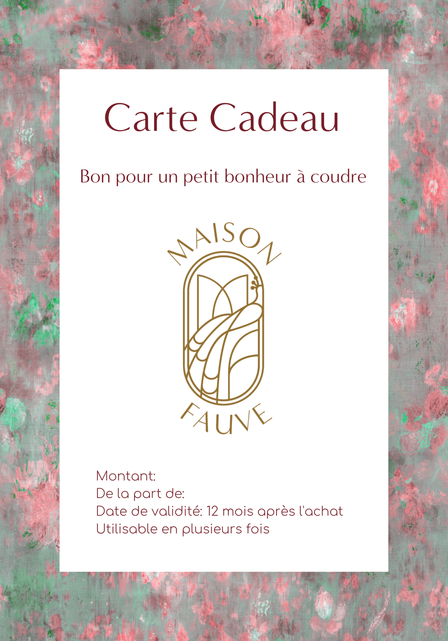 Carte cadeau couture Maison Fauve - Maison Fauve