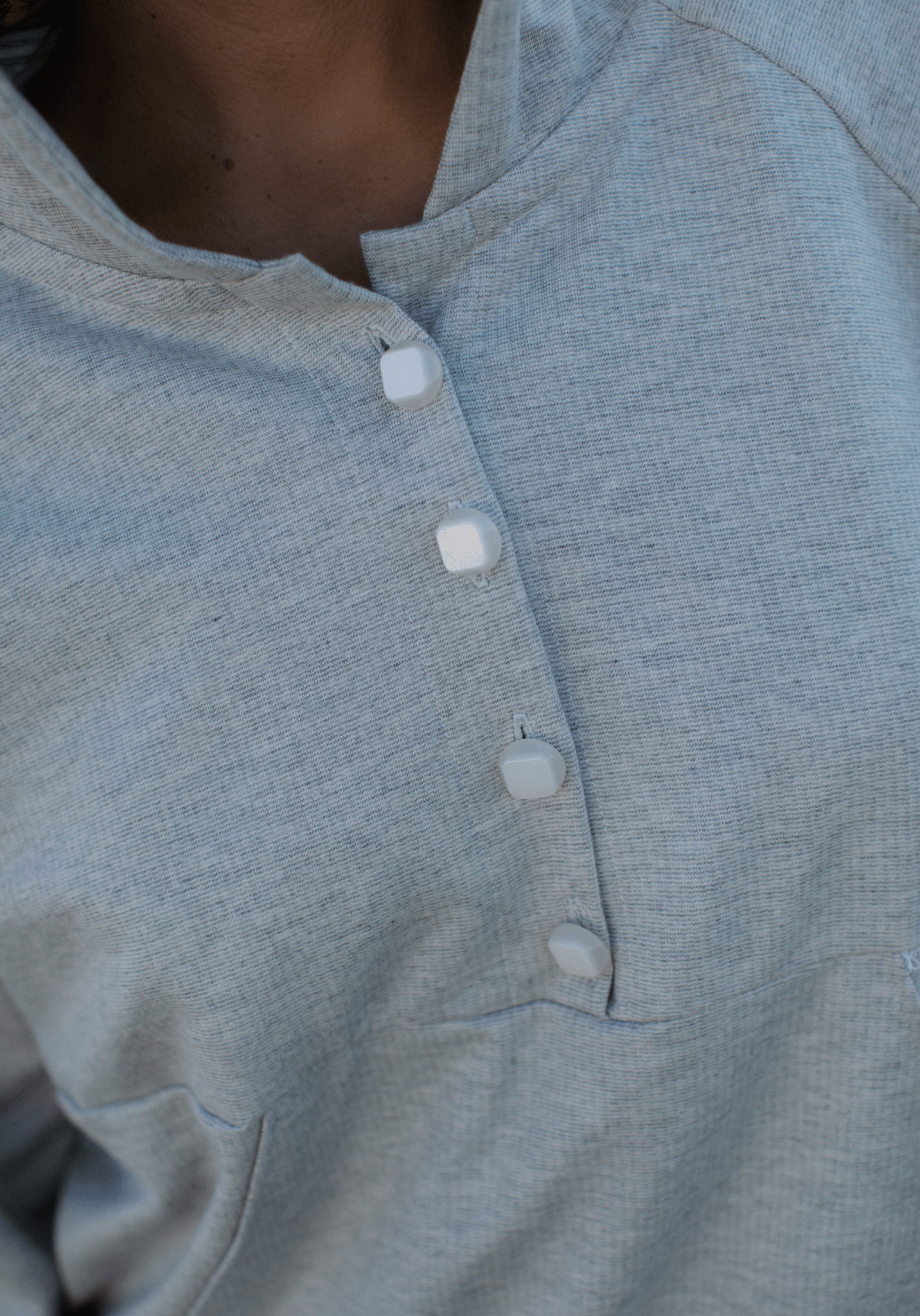 COUPON 130 cm - Tissu sweat léger Jersey gris - Felpa - Maison Fauve