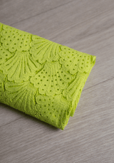 COUPON 150cm - Tissu dentelle Coquillage - Jaune Sulfure - Maison Fauve