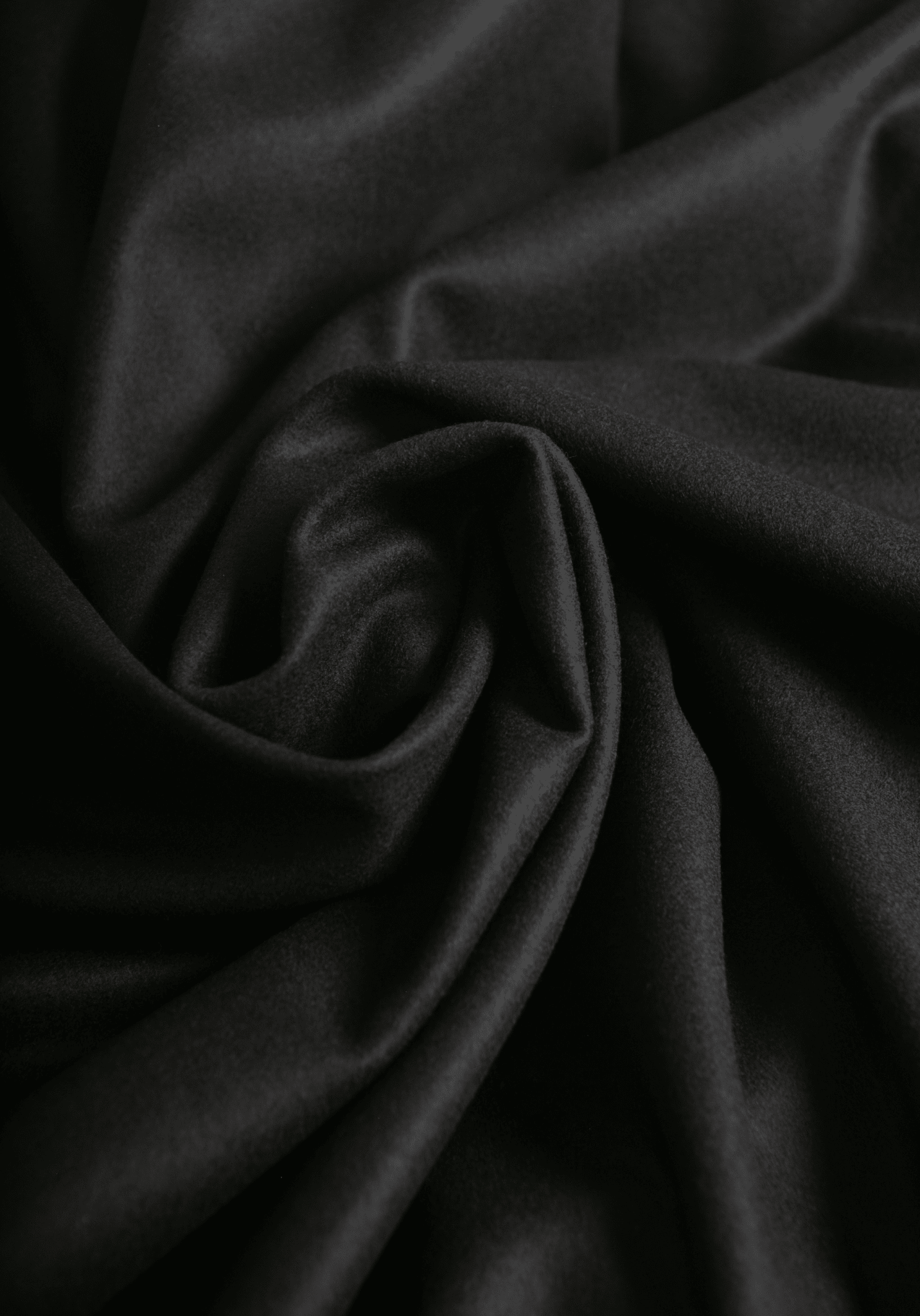 COUPON 170 cm - Lainage Flanelle manteau – 100% Laine - Noir - Maison Fauve