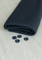 COUPON 210 cm - Tissu lainage manteaux Encre - Maison Fauve