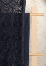 COUPON 30 cm - Tissu dentelle Botanica - Smoky Blue - Maison Fauve