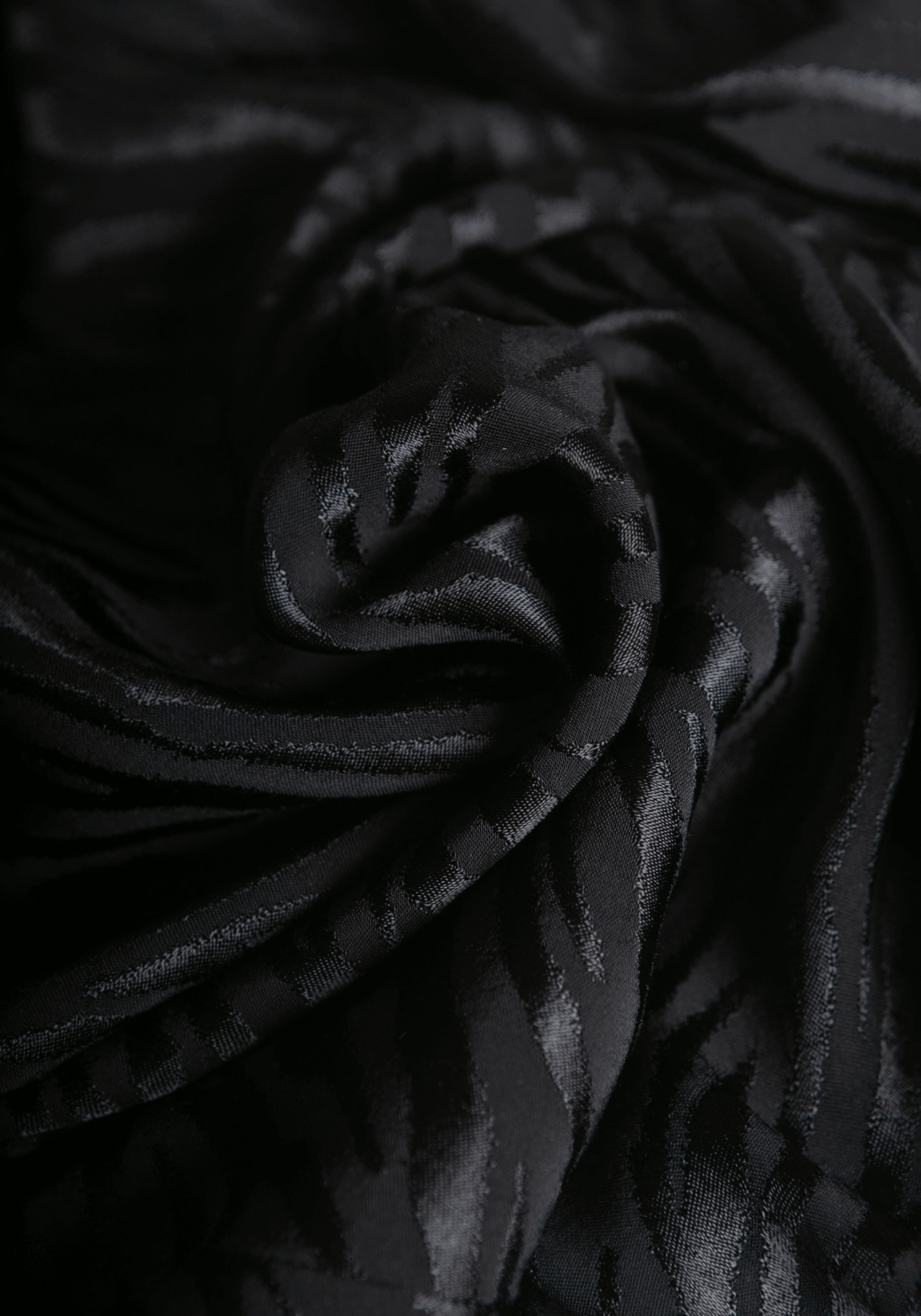 COUPON 90 CM Tissu jacquard de viscose Tiger - Noir - Maison Fauve