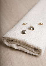 Tissu tweed léger - Ecru ou Bleu Gris