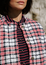 Tissu Tweed Bouclé Tartan - Laine & Coton