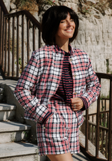 Tissu Tweed Bouclé Tartan - Laine & Coton