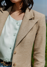 Tissu jacquard de coton Mini Chevron Camel