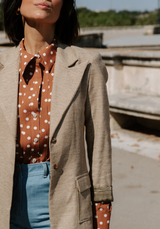 Tissu jacquard de coton Mini Chevron Camel