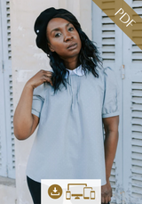 Patron couture PDF blouse Tilda et ses 5 options de col / PDF (A4, A3, A0, US Letter) - Cadres, Calques par Taille, Vidéoprojection