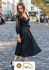 Patron couture robe portefeuille longue Tamara / PDF (A4, A3, A0, US Letter) – Tailles 34 à 56 – Cadres, Calques par Taille, Vidéoprojection