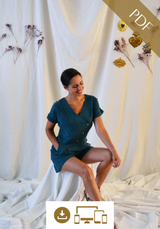 Patron couture combishort, robe Eclipse / PDF (A4, A3, A0, US Letter) – Tailles 34 à 56 – Cadres, Calques par Taille, Vidéoprojection