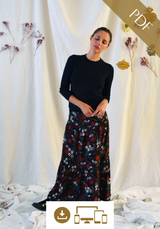 Ivy Ruffled Long Skirt Sewing Pattern / PDF (A4, A3, A0, US Letter) - Frames, Layers by Size, Video Projection