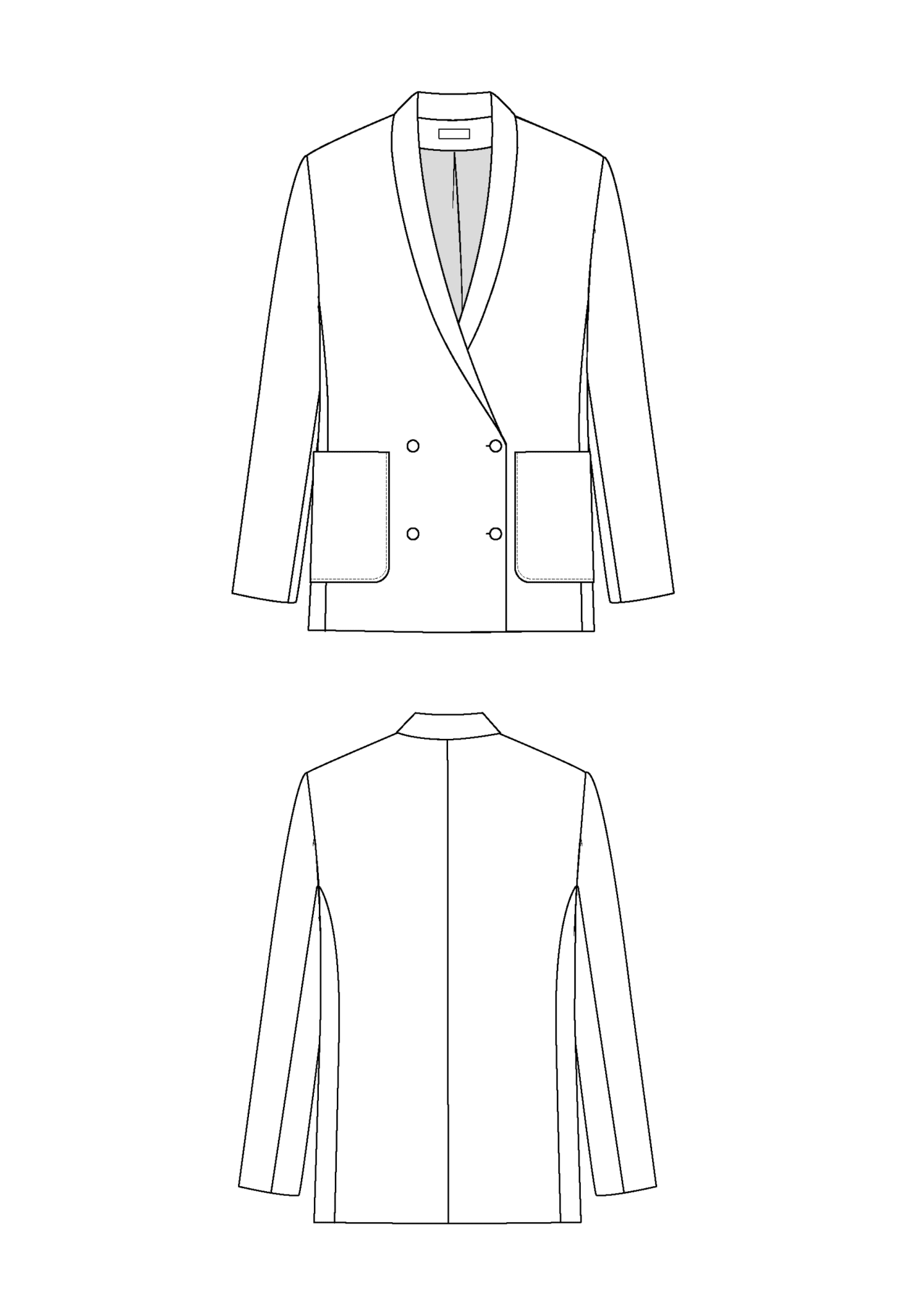 Patron couture blazer Mimosa / PDF (A4, A3, A0, US Letter) - Cadres, Calques par Taille, Vidéoprojection - Maison Fauve