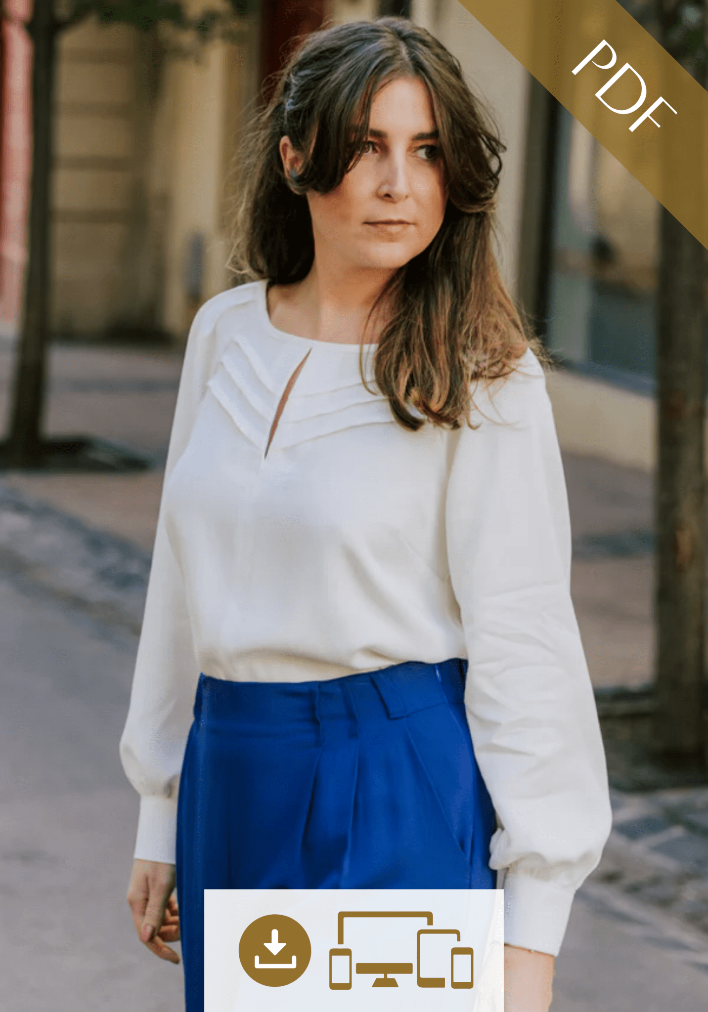 Patron couture blouse Chelsea / PDF (A4, A3, A0, US Letter) - Cadres, Calques par Taille, Vidéoprojection - Maison Fauve