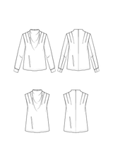 Patron couture blouse Tempête / PDF (A4, A3, A0, US Letter) - Cadres, Calques par Taille, Vidéoprojection - Maison Fauve