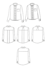 Patron couture chemise Skyline / PDF (A4, A3, A0, US Letter) - Cadres, Calques par Taille, Vidéoprojection - Maison Fauve