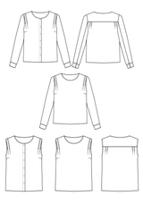 Patron couture chemisier Bellini / PDF (A4, A3, A0, US Letter) - Cadres, Calques par Taille, Vidéoprojection - Maison Fauve