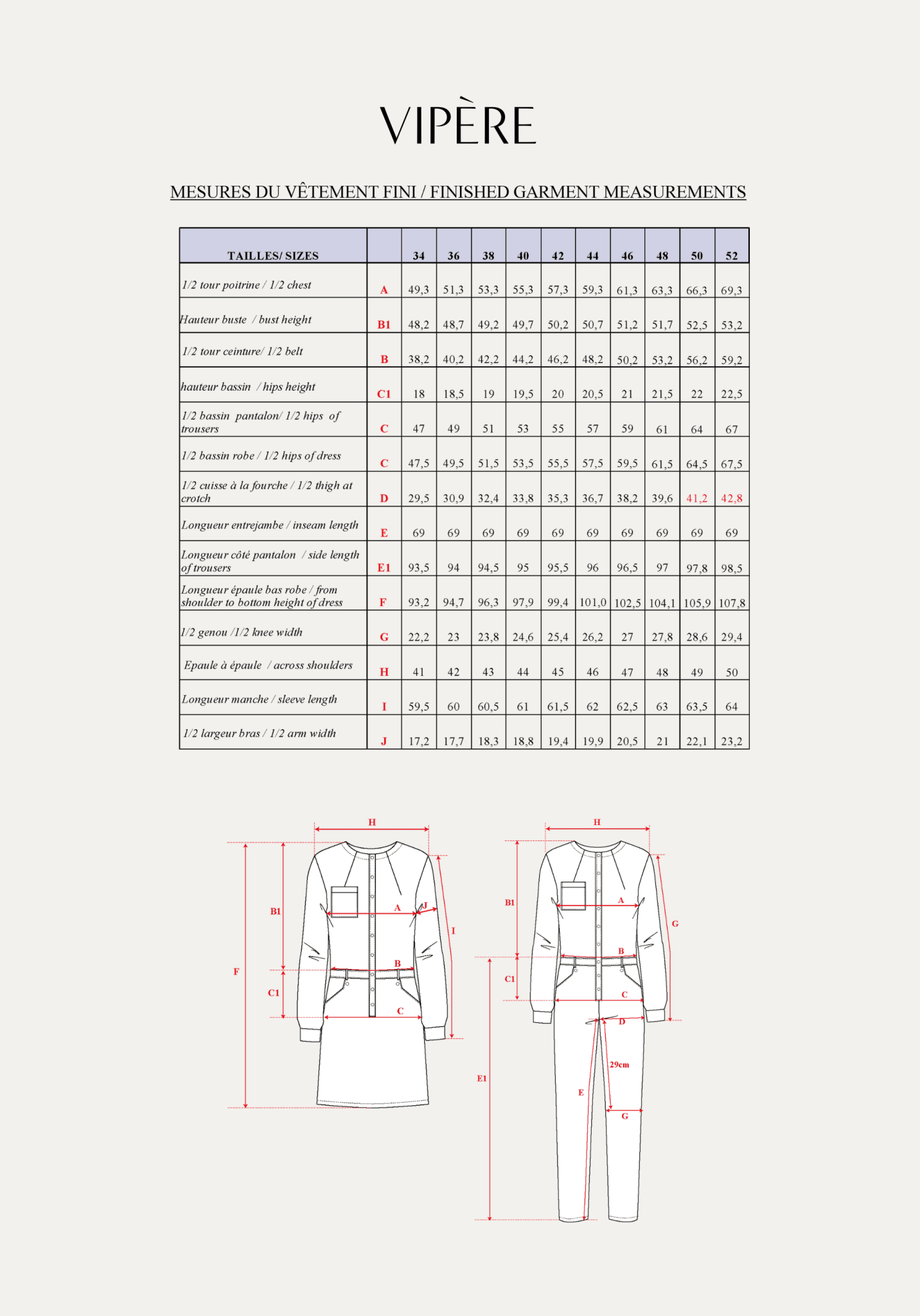 Patron couture combipantalon, robe Vipère / PDF (A4, A3, A0, US Letter) - Cadres, Calques par Taille, Vidéoprojection - Maison Fauve