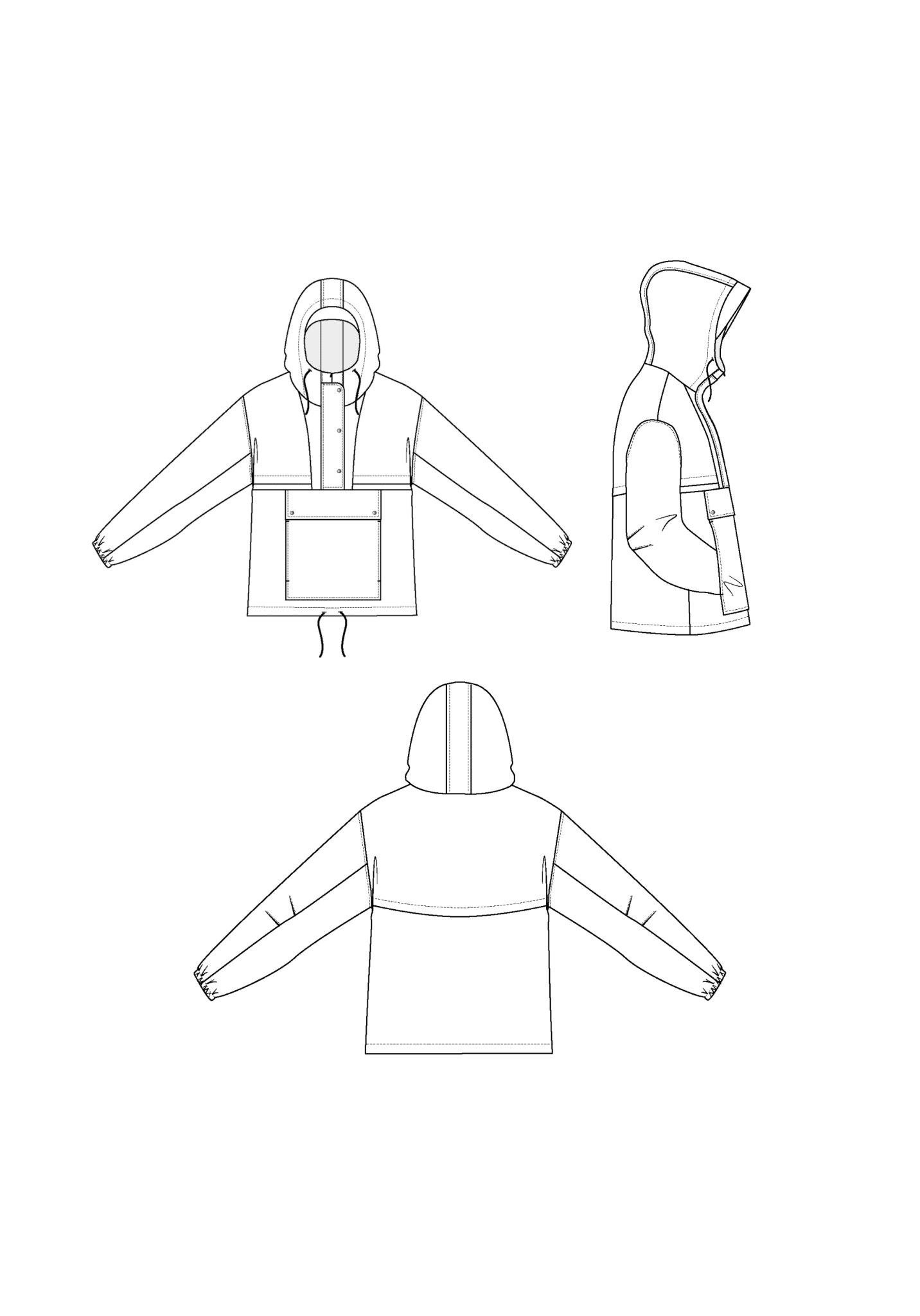 Patron couture coupe vent Rafale / PDF (A4, A3, A0, US Letter) - Cadres, Calques par Taille, Vidéoprojection - Maison Fauve
