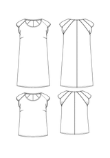 Patron couture robe, blouse Daïquiri / PDF (A4, A3, A0, US Letter) - Cadres, Calques par Taille, Vidéoprojection - Maison Fauve