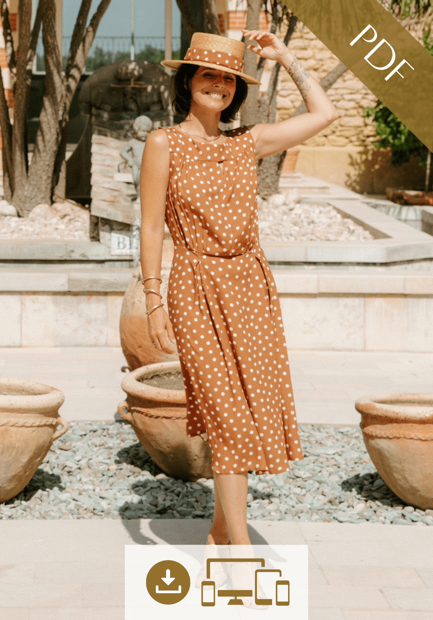 Patron couture robe Haut Vol / PDF (A4, A3, A0, US Letter) - Cadres, Calques par Taille, Vidéoprojection - Maison Fauve