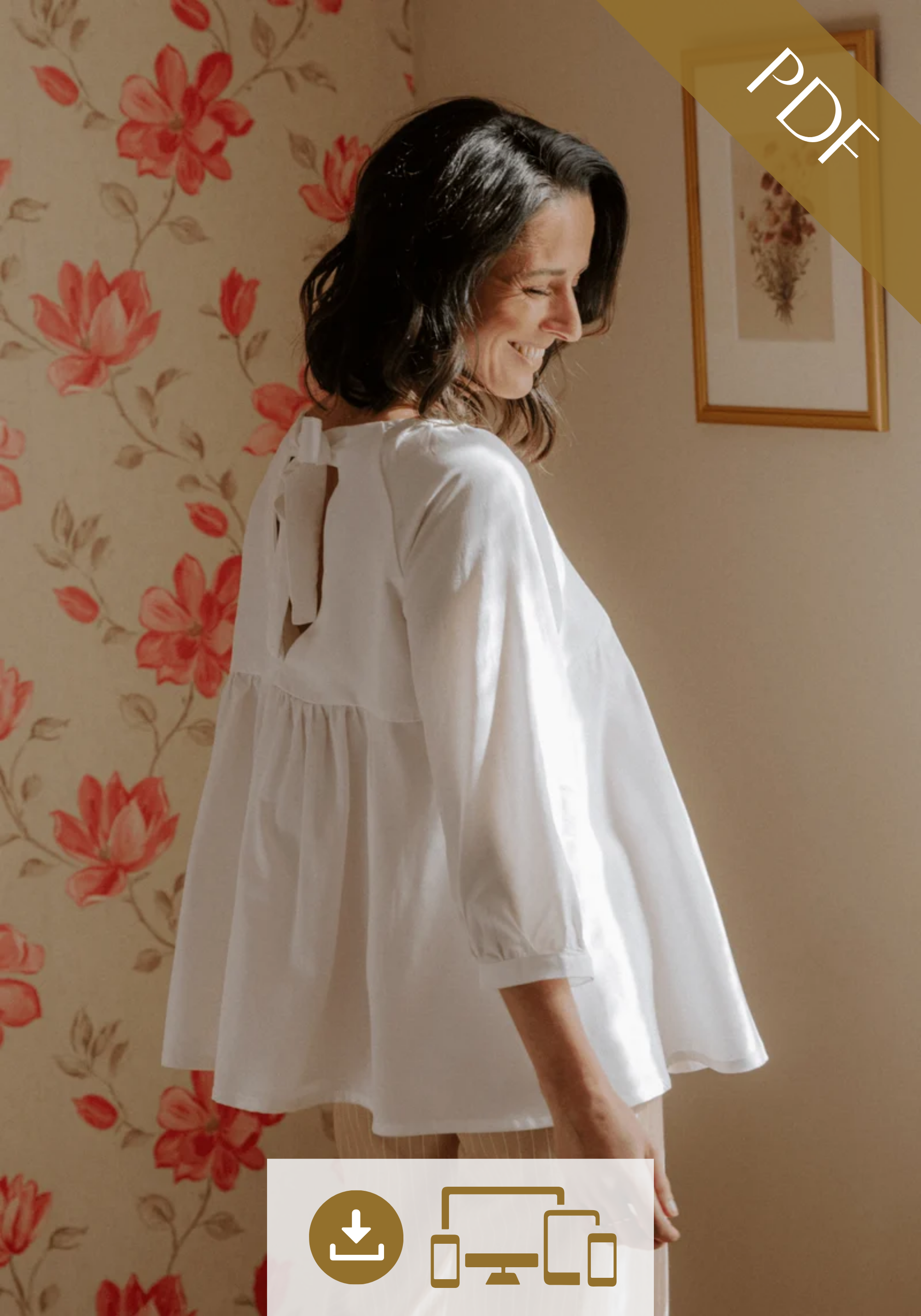 Hespéride Blouse Sewing Pattern / PDF (A4, A3, A0, US Letter) - Boxes, Layers by Size, Video Projection