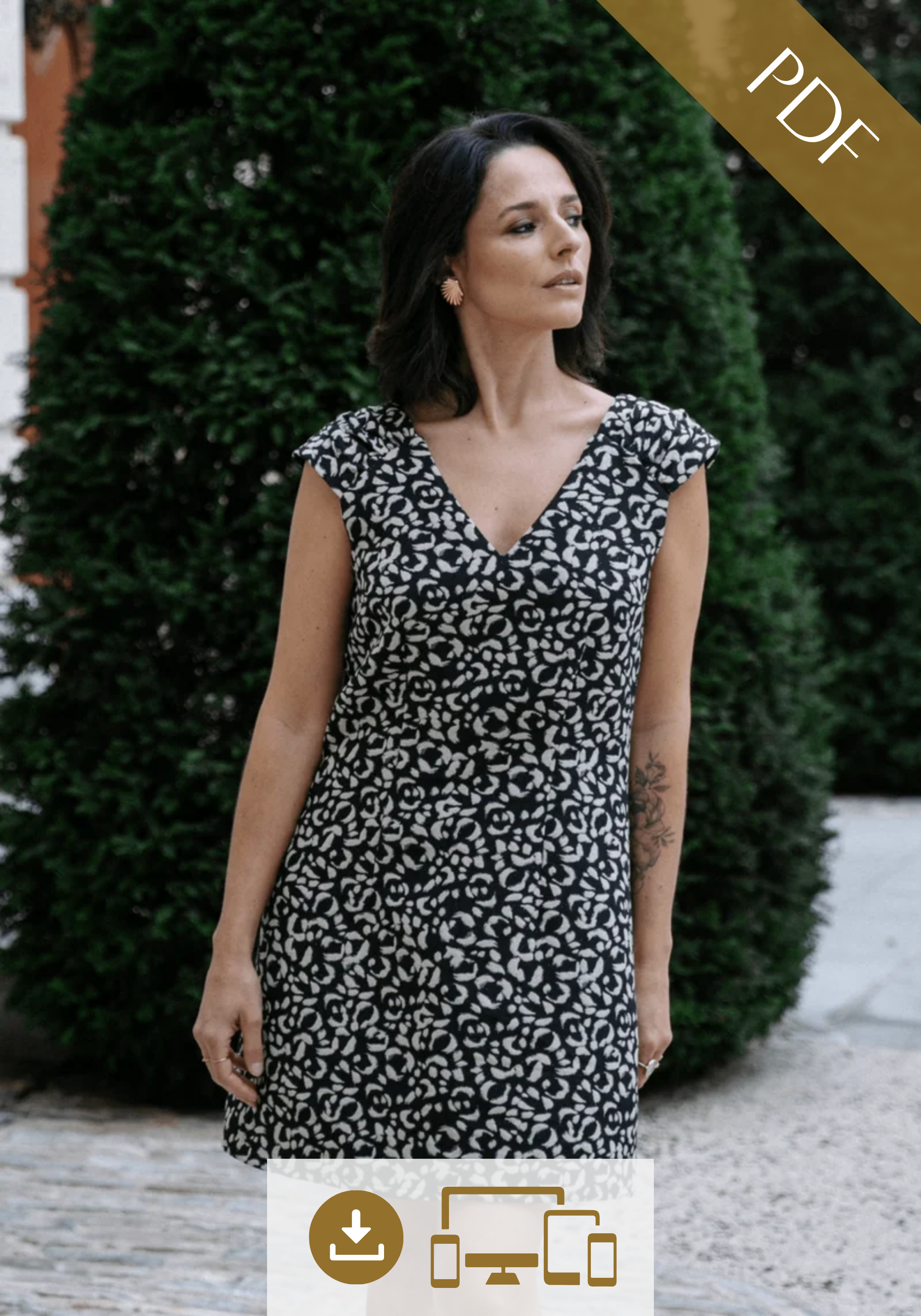 Pétula dress sewing pattern / PDF (A4, A3, A0, US Letter) - Borders, Layers by Size, Video Projection