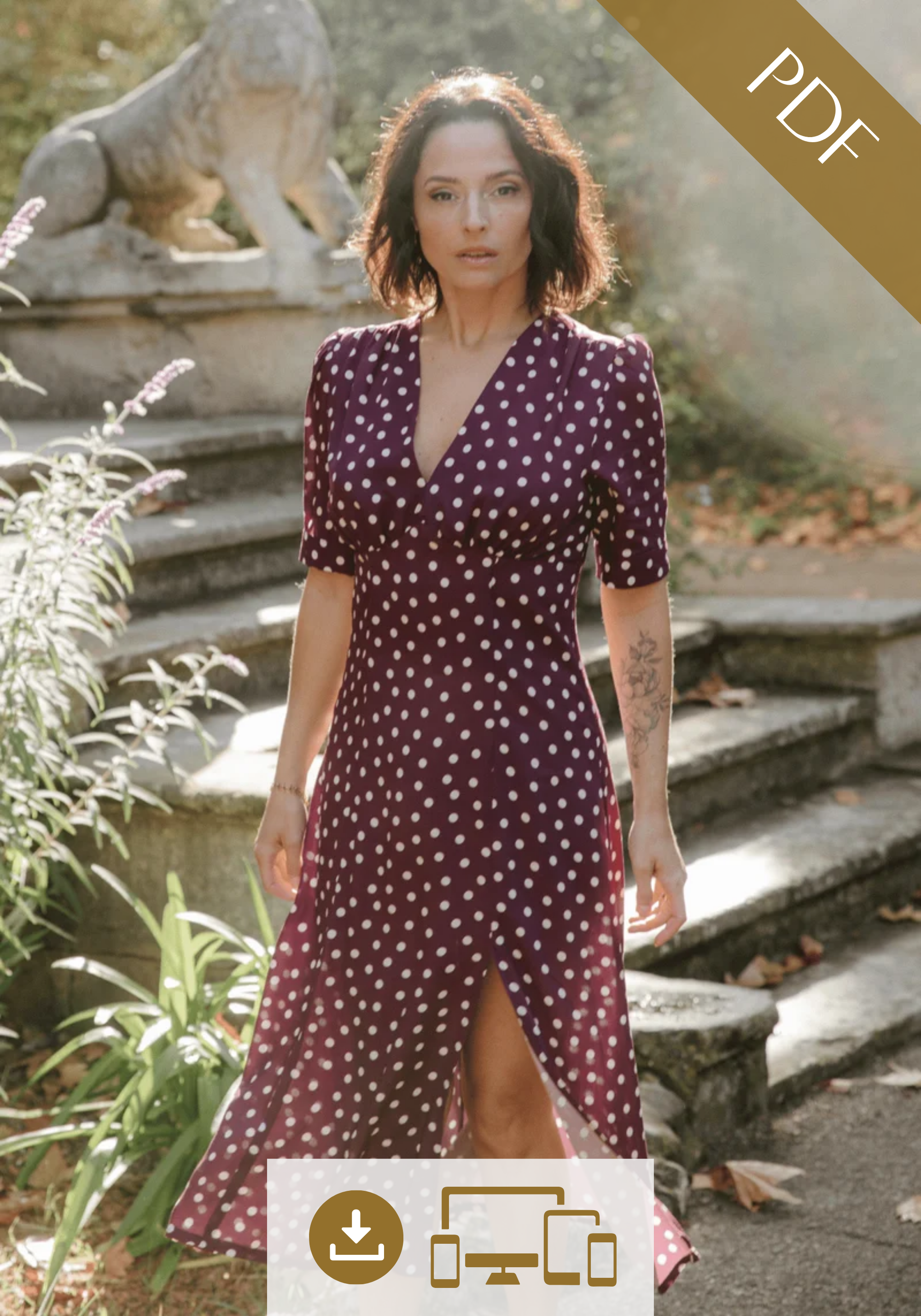 Rosalie Dress Sewing Pattern / PDF (A4, A3, A0, US Letter) - Boxes, Layers by Size, Video Projection