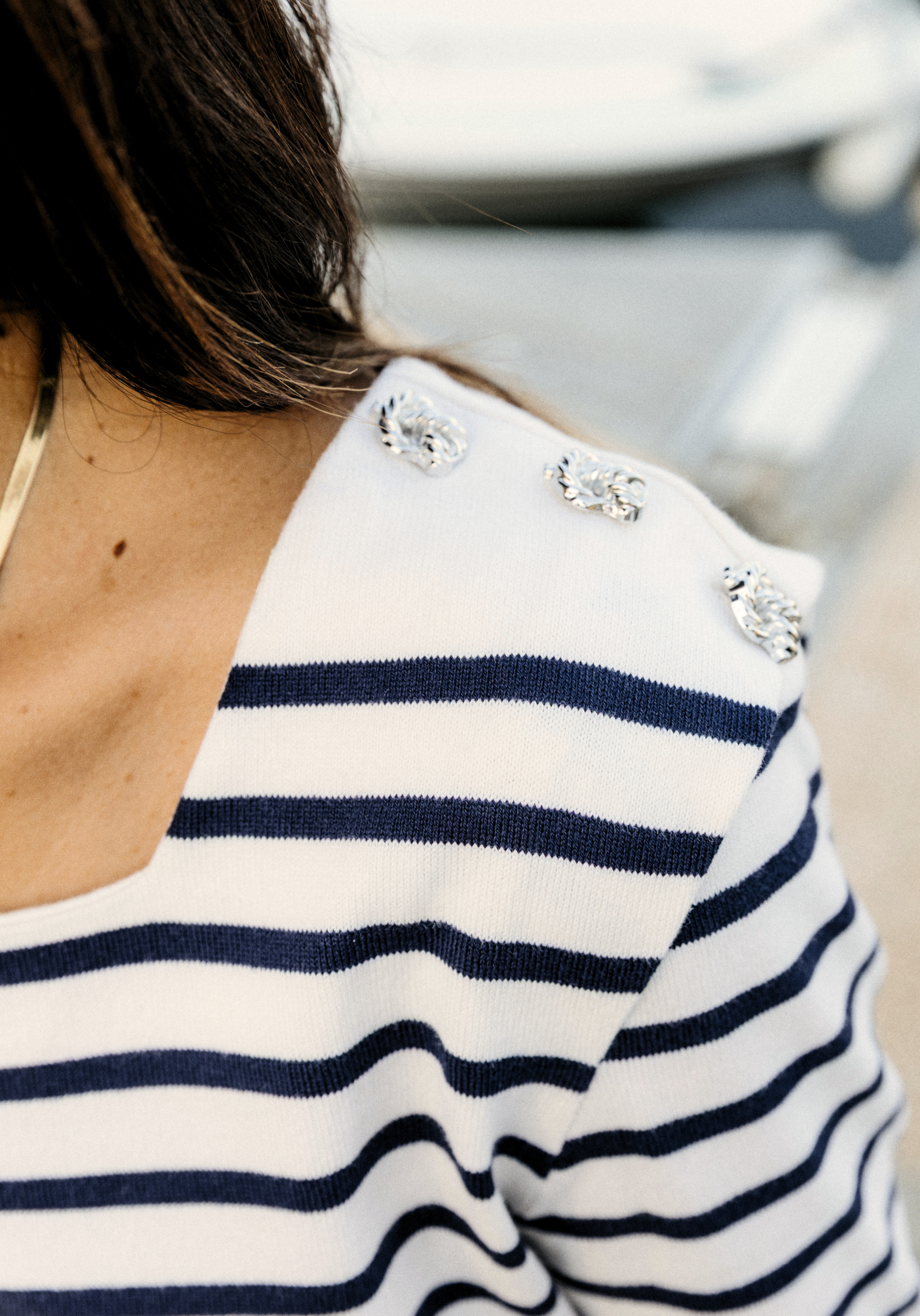 Silver marine anchor decorative button