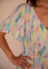 COUPON 200 CM - Tissu popeline de viscose imprimée Solaris - Confetti