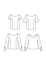 Cicadella blouse sewing pattern / PDF (A4, A3, A0, US Letter) - Frames, Layers by Size, Video projection