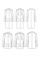 Tigris Coat Sewing Pattern / PDF (A4, A3, A0, US Letter) - Frames, Layers by Size, Video Projection