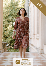 Patron couture robe portefeuille Soho / PDF (A4, A3, A0, US Letter) - Cadres, Calques par Taille, Vidéoprojection